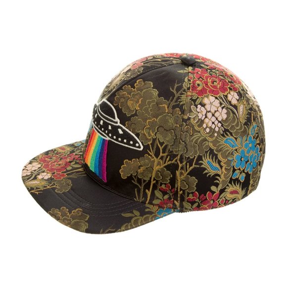 New Gucci UFO Fall '17 Collection Rainbow Floral Embroidery Baseball Cap Hat NWT - Picture 7 of 16